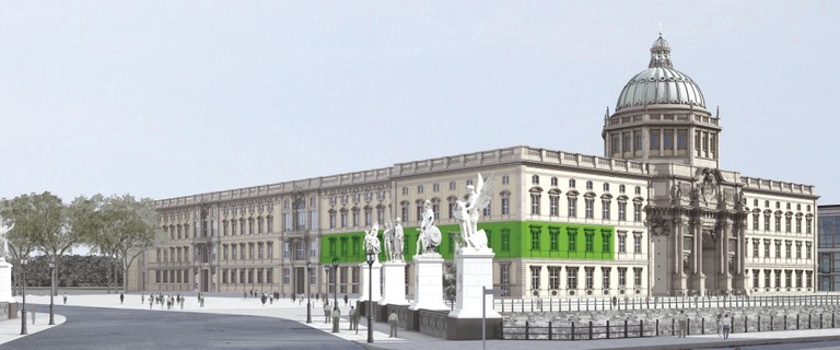 Humboldt-Forum, Ansicht von der Nord-West-Seite; Rendering: Stiftung Berliner Schloss - Humboldtforum, Franco Stella